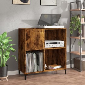 Smoked oak plywood disc cabinet 84.5x38x89 cm by , CD and DVD storage - Ref: Foro24-832002, Price: 82,32 €, Discount: %