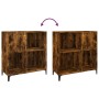 Scheibenschrank aus geräuchertem Eichensperrholz, 84,5 x 38 x 89 cm von , CD- und DVD-Speicher - Ref: Foro24-832002, Preis: 8...