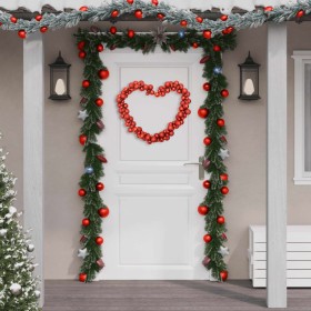 Red polystyrene Christmas ball wreath 175 cm by , Festive decorations - Ref: Foro24-356132, Price: 36,63 €, Discount: %