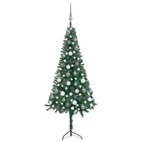 Árbol de Navidad artificial de esquina LED y bolas verde 120 cm de , Arboles de navidad - Ref: Foro24-3077962, Precio: 34,99 ...