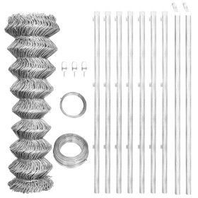 Valla tela metálica y postes acero galvanizado verde 15x0,8 m de vidaXL, Paneles de vallas - Ref: Foro24-141494, Precio: 103,...