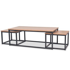 Ash wood coffee table set 3 pieces by , Coffee table - Ref: Foro24-245189, Price: 211,23 €, Discount: %