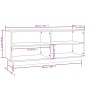 Schuhschrank aus massivem Kiefernholz, honigbraun, 110 x 34 x 45 cm von , Schuhregale und Schuhorganisatoren - Ref: Foro24-81...