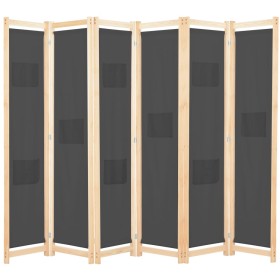 Divider screen with 6 gray fabric panels 240x170x4 cm by , Room dividers - Ref: Foro24-248178, Price: 78,77 €, Discount: %