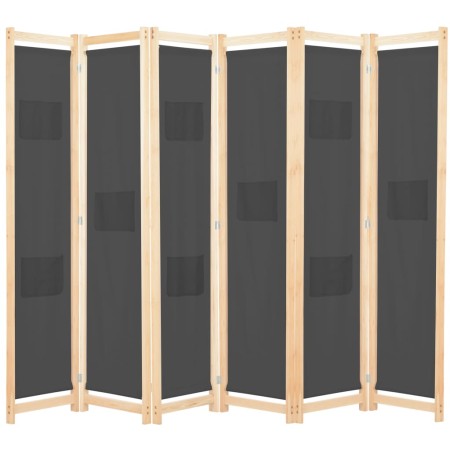 Divider screen with 6 gray fabric panels 240x170x4 cm by , Room dividers - Ref: Foro24-248178, Price: 80,45 €, Discount: %