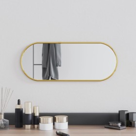 Golden oval wall mirror 50x20 cm by , Mirrors - Ref: Foro24-348196, Price: 25,99 €, Discount: %