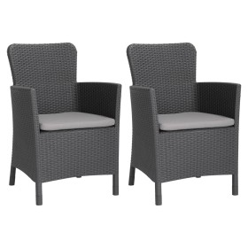 Allibert Garden chairs 2 units Miami graphite color by , Garden chairs - Ref: Foro24-3082795, Price: 189,99 €, Discount: %