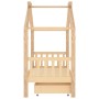 Child's bed frame with solid pine wood drawer structure 80x160 cm by , Cribs and beds for children - Ref: Foro24-322146, Pric...