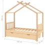 Child's bed frame with solid pine wood drawer structure 80x160 cm by , Cribs and beds for children - Ref: Foro24-322146, Pric...