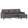 3-seater sofa with gray synthetic leather ottoman, 180 cm by , Sofas - Ref: Foro24-3201026, Price: 347,21 €, Discount: %