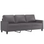 3-Sitzer-Sofa mit Kunstleder Hocker grau 180 cm von , Sofas - Ref: Foro24-3201026, Preis: 347,21 €, Rabatt: %