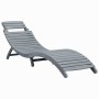 Solid Acacia Wood Lounger with Gray Cushion by , Loungers - Ref: Foro24-3064055, Price: 138,47 €, Discount: %