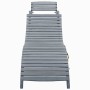 Solid Acacia Wood Lounger with Gray Cushion by , Loungers - Ref: Foro24-3064055, Price: 138,47 €, Discount: %