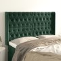 Headboard with dark green velvet ears 163x16x118/128cm by , Headboards and footboards - Ref: Foro24-3119973, Price: 162,93 €,...