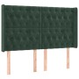 Headboard with dark green velvet ears 163x16x118/128cm by , Headboards and footboards - Ref: Foro24-3119973, Price: 162,93 €,...