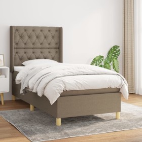 Box spring bed with taupe gray fabric mattress 80x200 cm by , Beds and slatted bases - Ref: Foro24-3132189, Price: 357,60 €, ...