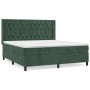 Cama box spring con colchón terciopelo verde oscuro 160x200 cm de , Camas y somieres - Ref: Foro24-3132870, Precio: 615,21 €,...