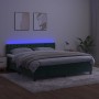 Cama box spring colchón y LED terciopelo verde oscuro 160x200cm de , Camas y somieres - Ref: Foro24-3134594, Precio: 505,83 €...