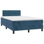 Cama box spring colchón y LED terciopelo azul oscuro 120x200 cm de , Camas y somieres - Ref: Foro24-3134577, Precio: 390,87 €...