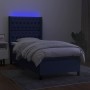 Box spring bed mattress and LED lights blue fabric 90x190 cm by , Beds and slatted bases - Ref: Foro24-3138523, Price: 386,84...