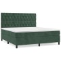 Cama box spring con colchón terciopelo verde oscuro 160x200 cm de , Camas y somieres - Ref: Foro24-3143214, Precio: 584,85 €,...