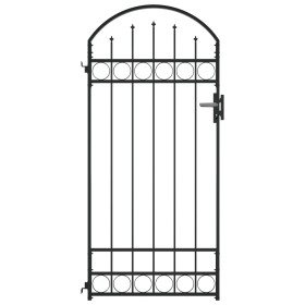 Garden gate with black steel arch 89x200 cm by , garden gates - Ref: Foro24-145750, Price: 138,18 €, Discount: %