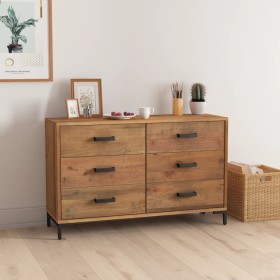 Solid pine wood sideboard in brown, 110x35x70 cm by , Sideboards - Ref: Foro24-349921, Price: 306,99 €, Discount: %