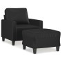 Sillón con taburete cuero sintético negro 60 cm de , Sofás - Ref: Foro24-3201019, Precio: 222,00 €, Descuento: %