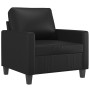 Sillón con taburete cuero sintético negro 60 cm de , Sofás - Ref: Foro24-3201019, Precio: 222,00 €, Descuento: %