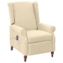 Cream Fabric Reclining Massage Chair by , Electric massage chairs - Ref: Foro24-342236, Price: 200,99 €, Discount: %