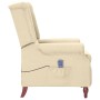 Cream Fabric Reclining Massage Chair by , Electric massage chairs - Ref: Foro24-342236, Price: 200,99 €, Discount: %