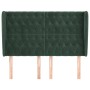 Headboard with dark green velvet ears 163x23x118/128cm by , Headboards and footboards - Ref: Foro24-3118349, Price: 156,99 €,...