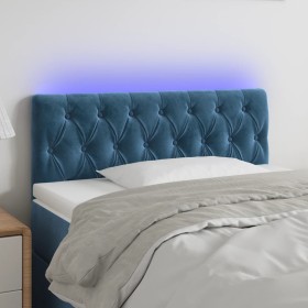 Dark blue velvet LED headboard 100x7x78/88 cm by , Headboards and footboards - Ref: Foro24-3121994, Price: 59,98 €, Discount: %