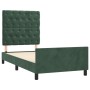 Estructura cama con cabecero terciopelo verde oscuro 80x200 cm de , Camas y somieres - Ref: Foro24-3125907, Precio: 150,03 €,...