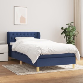 Cama box spring con colchón tela azul 90x190 cm de , Camas y somieres - Ref: Foro24-3127011, Precio: 338,99 €, Descuento: %