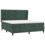 Cama box spring con colchón terciopelo verde oscuro 160x200 cm de , Camas y somieres - Ref: Foro24-3129402, Precio: 608,10 €,...