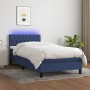 Box spring bed mattress and LED lights blue fabric 90x200 cm by , Beds and slatted bases - Ref: Foro24-3133371, Price: 300,90...