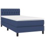 Box spring bed mattress and LED lights blue fabric 90x200 cm by , Beds and slatted bases - Ref: Foro24-3133371, Price: 300,90...