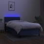 Box spring bed mattress and LED lights blue fabric 90x200 cm by , Beds and slatted bases - Ref: Foro24-3133371, Price: 300,90...