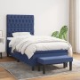 Cama box spring con colchón tela azul 90x190 cm de , Camas y somieres - Ref: Foro24-3136803, Precio: 398,73 €, Descuento: %