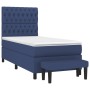 Cama box spring con colchón tela azul 90x190 cm de , Camas y somieres - Ref: Foro24-3136803, Precio: 398,73 €, Descuento: %