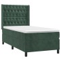 Cama box spring colchón y LED terciopelo verde oscuro 80x200 cm de , Camas y somieres - Ref: Foro24-3139712, Precio: 337,87 €...