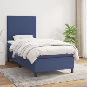 Cama box spring con colchón tela azul 80x200 cm de , Camas y somieres - Ref: Foro24-3141575, Precio: 334,61 €, Descuento: %