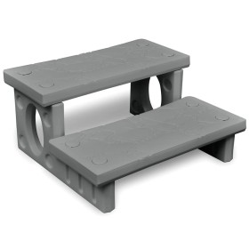 Escalones para bañera de hiromasaje gris de vidaXL, Accesorios para piscinas y spa - Ref: Foro24-90881, Precio: 122,89 €, Des...