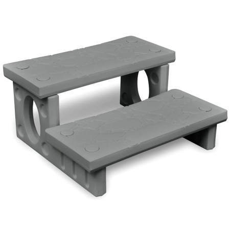 Escalones para bañera de hiromasaje gris de vidaXL, Accesorios para piscinas y spa - Ref: Foro24-90881, Precio: 122,97 €, Des...