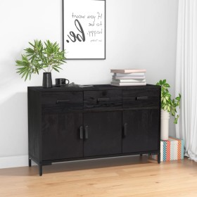 Solid black pine wood sideboard 110x35x70 cm by , Sideboards - Ref: Foro24-349920, Price: 247,45 €, Discount: %