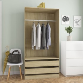 Sonoma oak plywood cabinet 100x50x200 cm by , Wardrobes - Ref: Foro24-800606, Price: 169,47 €, Discount: %