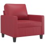 Sillón con taburete cuero sintético rojo tinto 60 cm de , Sofás - Ref: Foro24-3201022, Precio: 214,80 €, Descuento: %