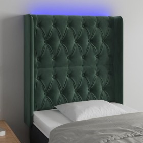 Dark green velvet LED headboard 83x16x118/128 cm by , Headboards and footboards - Ref: Foro24-3124417, Price: 99,96 €, Discou...