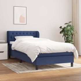 Boxspringbett mit blauer Stoffmatratze 90x200 cm von , Betten und Lattenroste - Ref: Foro24-3126459, Preis: 301,99 €, Rabatt: %